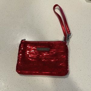 Michael Kors red sequins wristlet